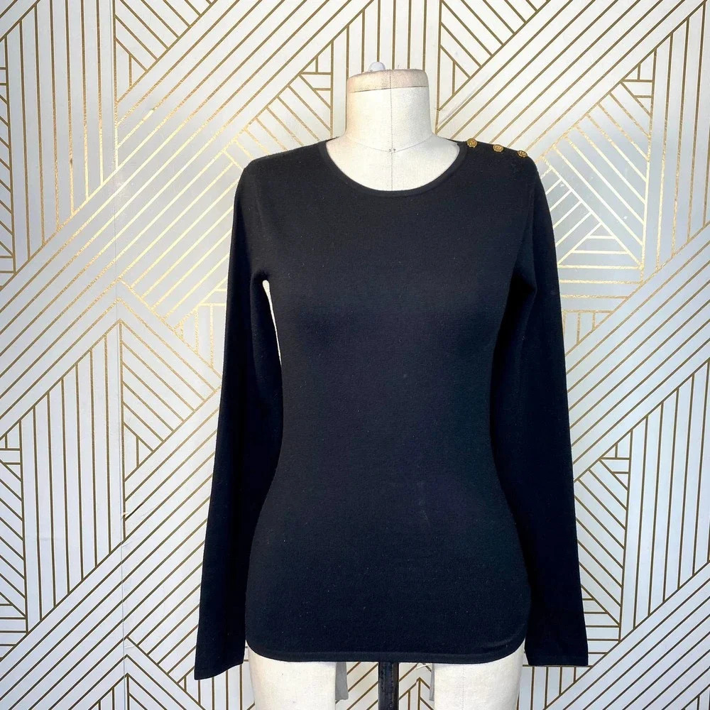 Ralph Lauren Black‎ Label Button Shoulder Sweater
